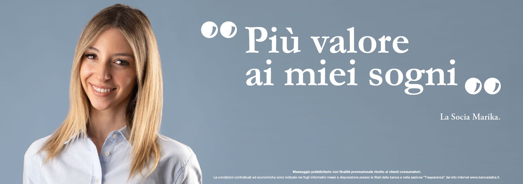 La Socia Marika per la pubblicità sui prestiti personali, Più valore ai miei risparmi.