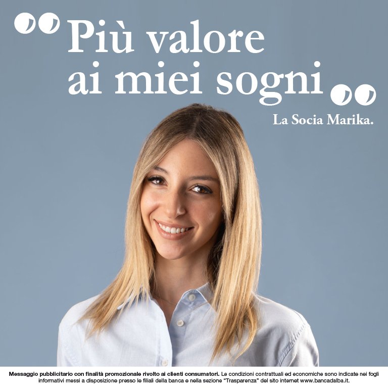 La Socia Marika per la pubblicità sui prestiti personali, Più valore ai miei risparmi.