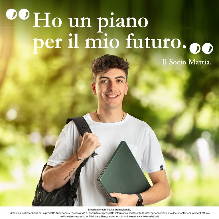 Immagine di ragazzo, testimonial "Ho un piano per il mio futuro"